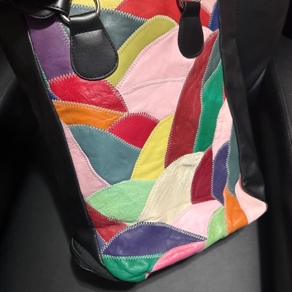 Colorful Patchwork Tote Bag - Picture 4 of 6